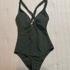 Shade & Shore Olive Green One Piece Swimsuit
